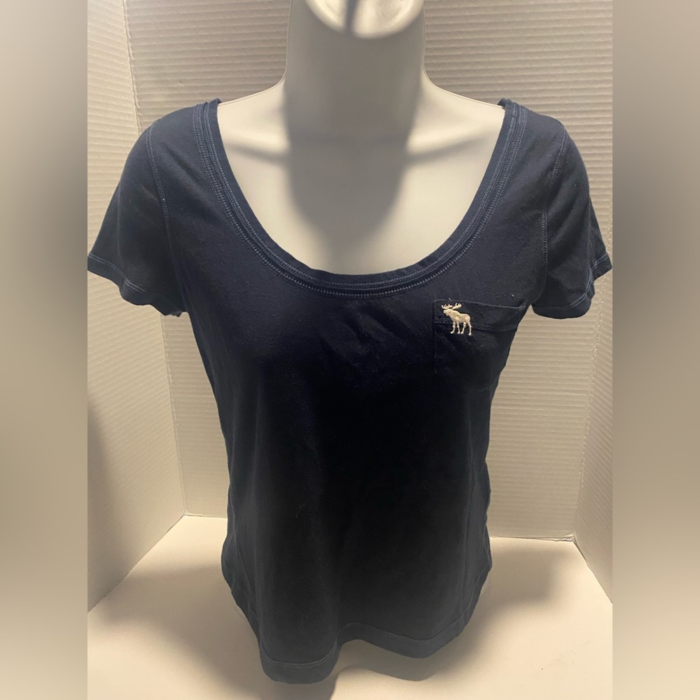 Abercrombie Kids Size Large Dark Blue Scoop Neck Short Sleeve Top